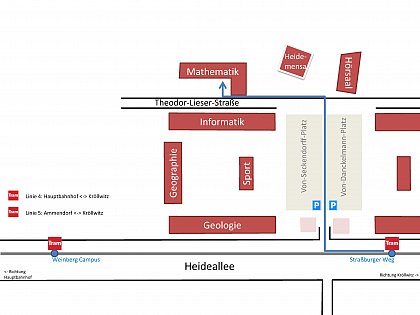 Anfahrtsplan zum Institut fr Mathematik